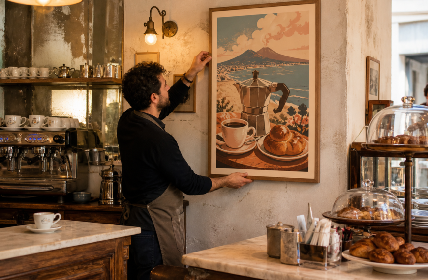 Come creare poster vintage per un caffè in stile napoletano